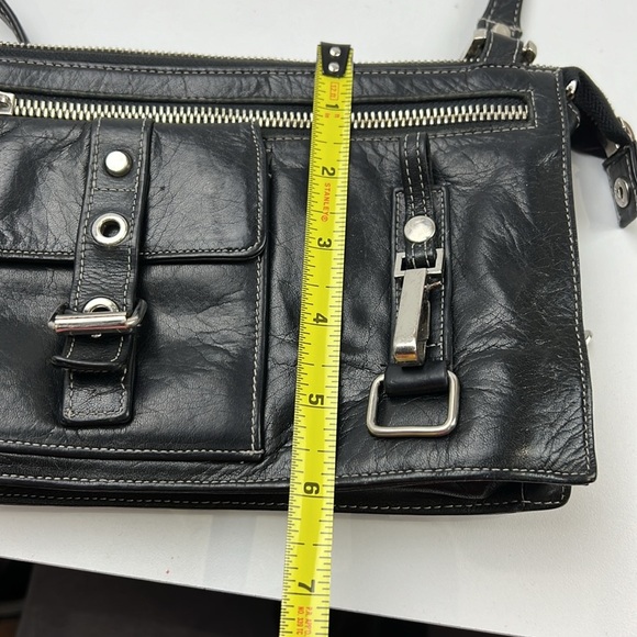 Danier black leather crossbody bag purse - Picture 7 of 10